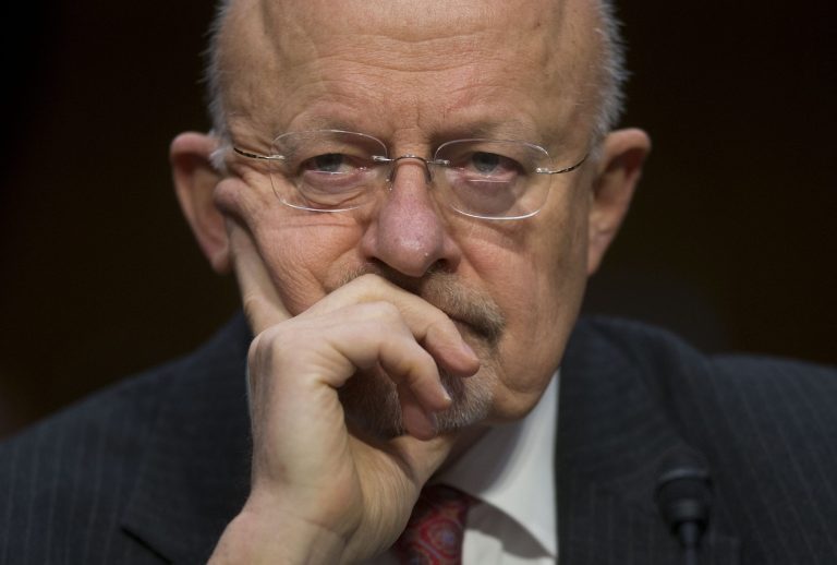 In this Jan. 29, 2014 file photo, Director of National Intelligence James Clapper testifies before the Senate Intelligence Committee hearing on Capitol Hill in Washington.