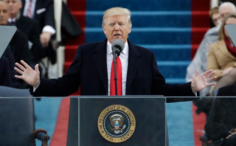"It was a Trump speech," said Beth Lesser, a Donald Trump supporter from Greenville, S.C., after listening to the president's inaugural address on the Mall. 