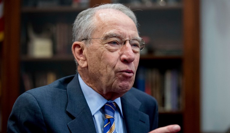Senate Judiciary Chairman Chuck Grassley, R-Iowa, issued a rigid message about spending taxpayers' dollars wisely after Health and Human Services Secretary Tom Price resigned on Friday. (AP Photo/Andrew Harnik)