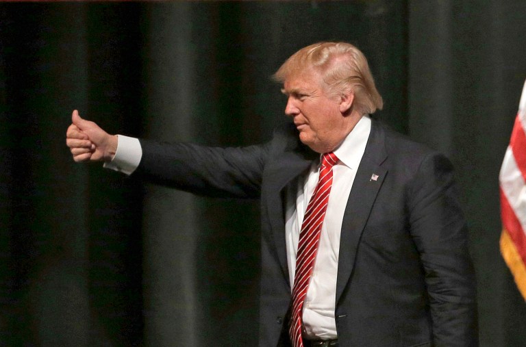 Trump can freely hammer the federal government tonight like he's wont to do. (AP Photo/Chuck Burton)