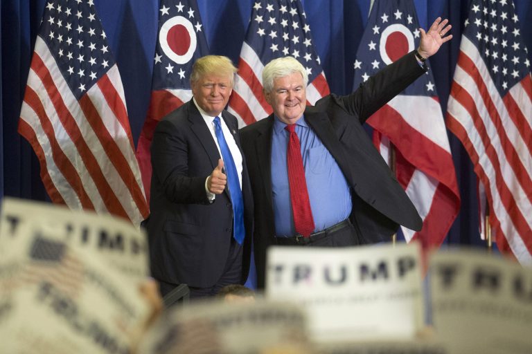 Gingrich added he is one of six people currently being vetted by the Trump campaign for the position. (AP Photo/John Minchillo)