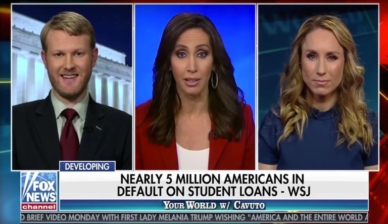 On Fox News Monday, political analyst Ron Meyer warned about the risk of full-blown student loan forgiveness that many students are championing on campuses across the country. (screenshot)