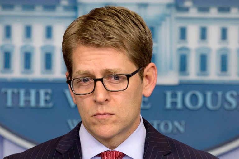 White House press secretary Jay Carney on Wednesday declined to lay out a timetable for the administration's pursuit of a Russian-brokered diplomatic solution to securing Syria's chemical weapons. (AP/Jacquelyn Martin)