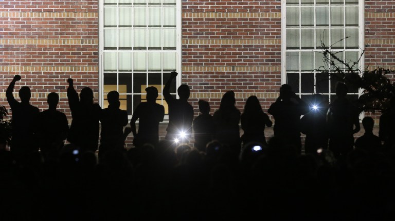 Some college students appear to be losing their minds over President-elect Donald Trump's stunning victory. (Collin Andrew/The Register-Guard via AP)