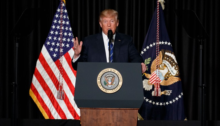 President Trump intends to nominate Emory Rounds to serve as the director of the ethics office. (AP Photo/Evan Vucci)