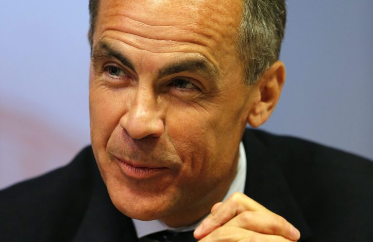Governor of the Bank of England Mark Carney speaks during the bank's quarterly inflation report news conference at the Bank of England, in London, Wednesday Aug. 13, 2014. The Bank of England has modestly upgraded it growth forecast for the U.K. this year but cautioned over the failure of wages to keep pace with the projected expansion. (AP Photo/Suzanne Plunkett, Pool)