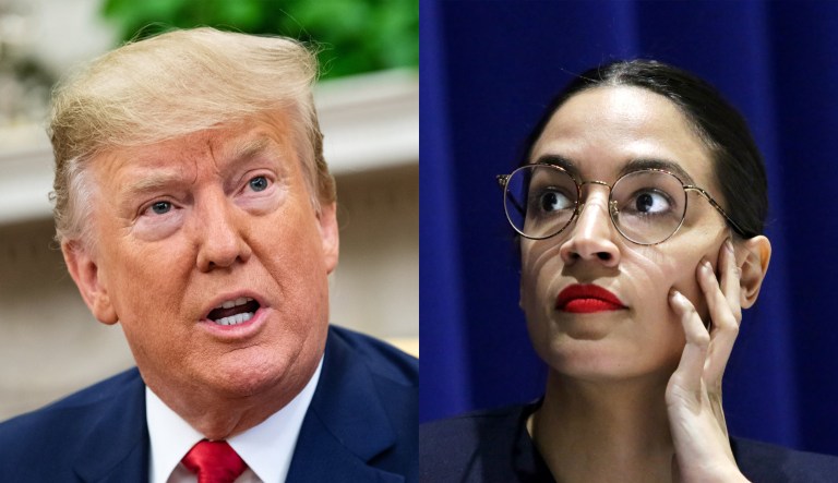 President Trump and Alexandria Ocasio-Cortez.