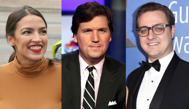 Alexandria Ocasio-Cortez, Tucker Carlson, Chris Hayes.