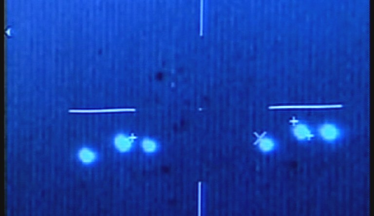 This image made from video shows unidentified flying objects in the skies over southern Campeche state filmed by Mexican Air Force pilots on March 5, 2004.