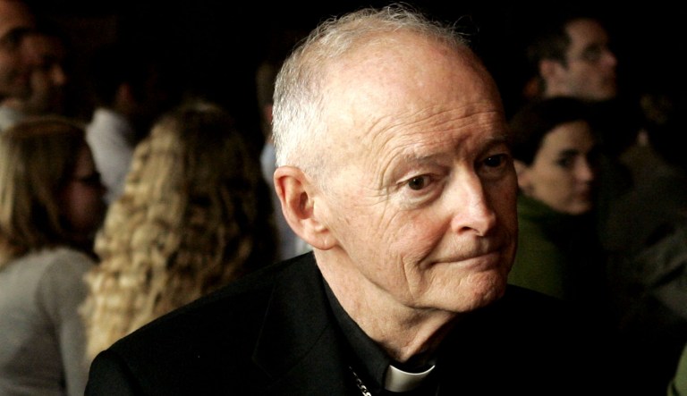 Then-Archbishop of Washington Theodore McCarrick attends an event at Georgetown University.