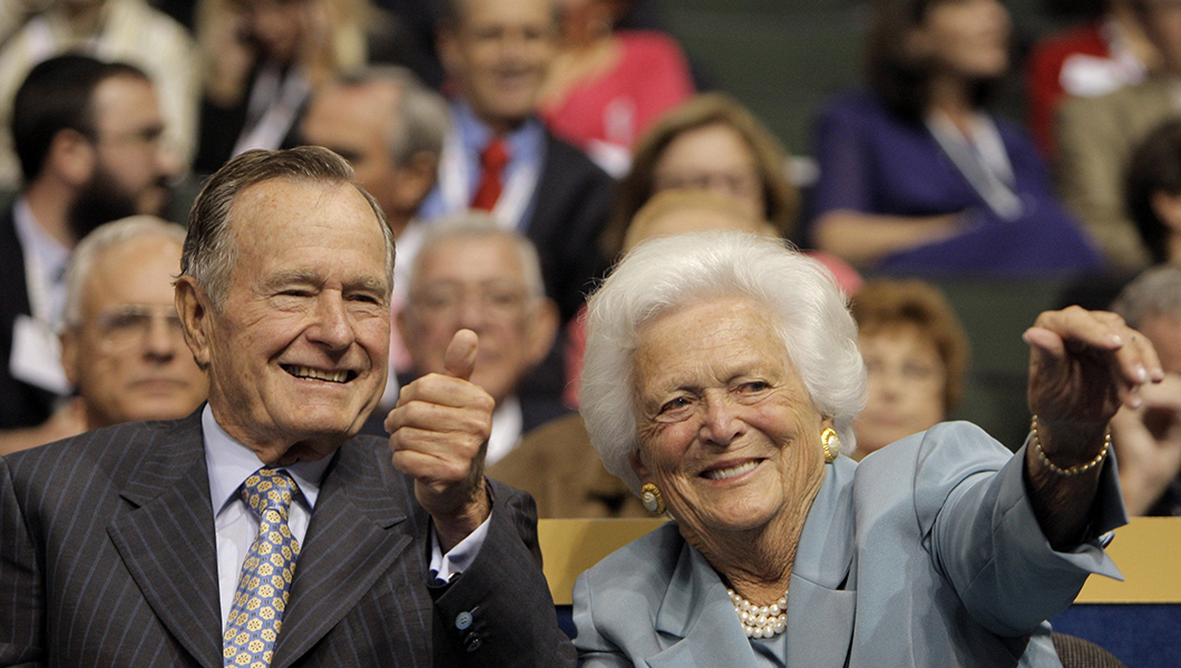 George H.W. Bush reunites with Barbara and daughter Robin in heavenly political cartoon