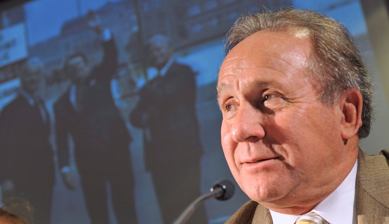 Michael Reagan, son of former President Ronald Reagan, speaks during a news conference in Berlin, Friday, Nov. 6, 2009.
