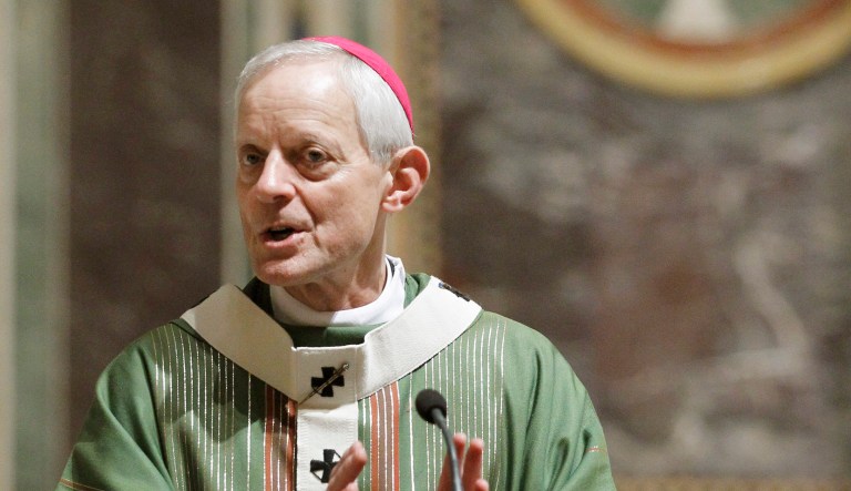 Cardinal Donald Wuerl gives a homily.