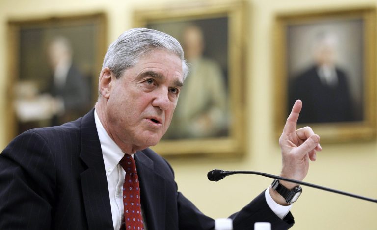 Robert Mueller speaks on Capitol Hill.