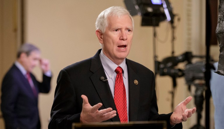 Rep. Mo Brooks, R-Ala., speaks during an interview.