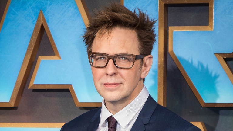 Director James Gunn poses for photographers.