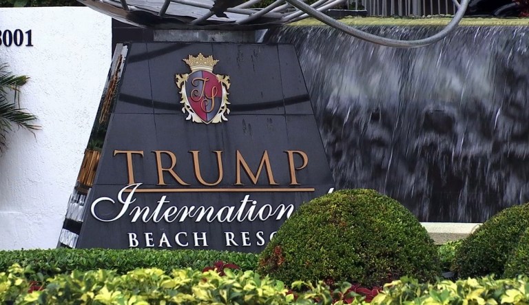 This Friday, June 2, 2017, frame from video shows Trump International Beach Resort in Sunny Isles Beach, Fla. 