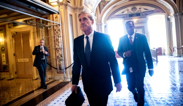 Special counsel Robert Mueller departs the Capitol after a closed-door meeting in Washington, D.C.