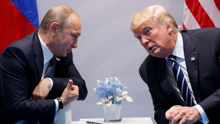 U.S. President Donald Trump meets with Russian President Vladimir Putin at the G-20 Summit, Friday, July 7, 2017, in Hamburg. Trump and Putin met for more than two hours.