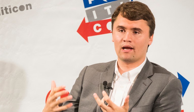 Charlie Kirk attends Politicon at The Pasadena Convention Center on Saturday, Aug. 29, 2017, in Pasadena, Calif.
