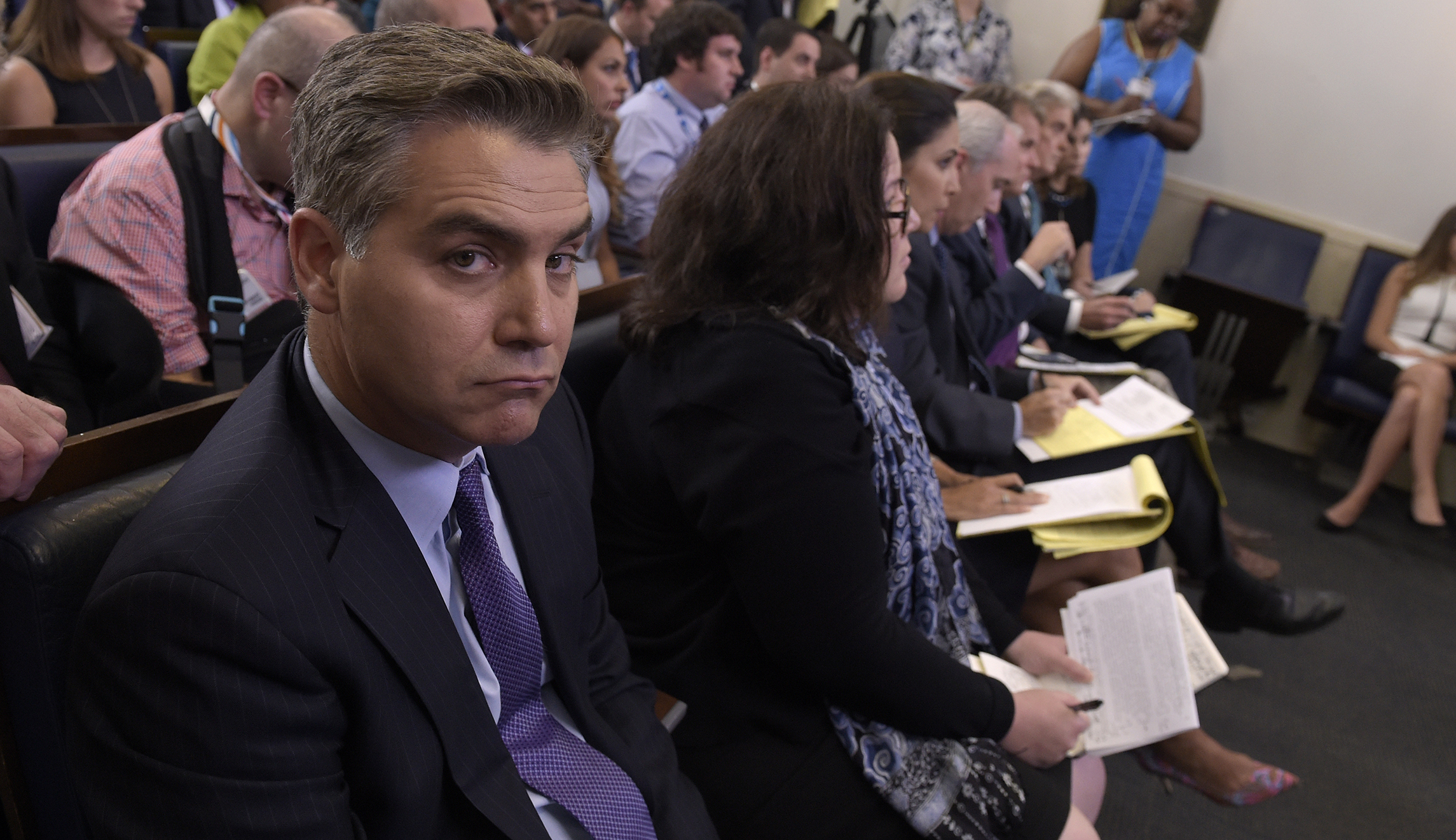 Weeks after losing and then regaining his press badge, Acosta gets multiple questions at briefing