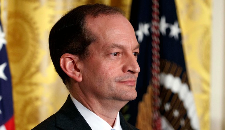 Secretary of Labor Alex Acosta appears at an event.