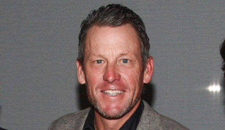 Lance Armstrong is seen.