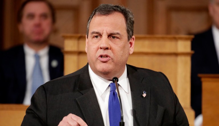 New Jersey Gov. Chris Christie delivers his final state of the state address at the Statehouse in Trenton, N.J., Tuesday, Jan. 9, 2018. He will be turning over state government control to Democratic Gov.-elect Phil Murphy, who takes office on Jan. 16.