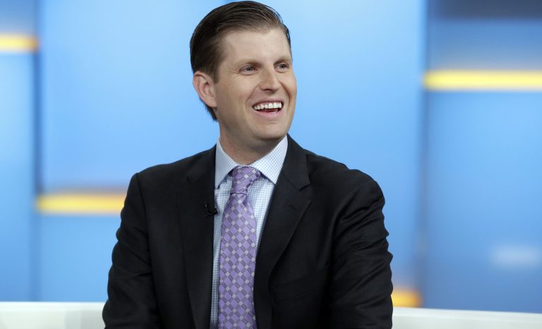 Eric Trump appears on the "Fox & friends" television program, in New York Wednesday, Jan. 17, 2018. 