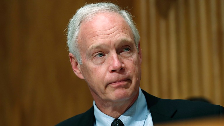 Sen. Ron Johnson, R-Wis., attends a Senate Governmental Affairs subcommittee hearing.