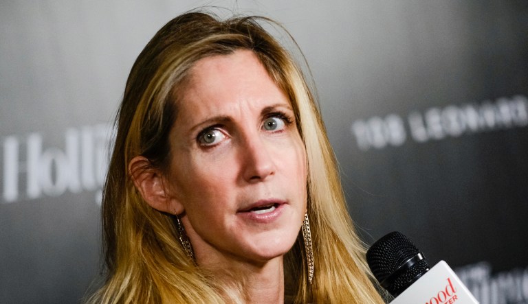 Ann Coulter talks to a reporter.