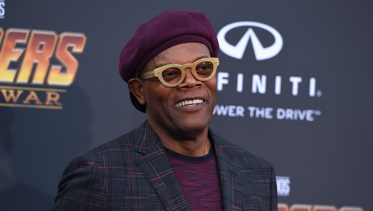 Samuel L. Jackson arrives at the world premiere of "Avengers: Infinity War."