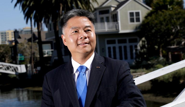 In this Thursday, May 3, 2018, photo, U.S. Rep. Ted Lieu, D-California, poses for a picture in the Venice community of Los Angeles. Members of the Asian-American community are running for federal office from all corners of the country, dozens of them as Democratic candidates deliberately playing up their Asian roots in opposition to a president they say demonizes the immigrants that make America great.