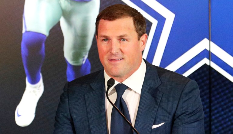 Former Dallas Cowboys tight end Jason Witten appears at a press conference.