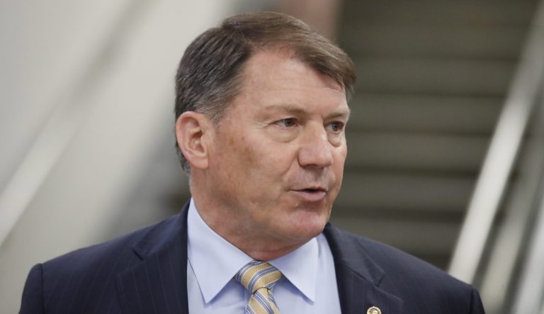 Sen. Mike Rounds, R-S.D., departs after a vote on Gina Haspel to be CIA director, on Capitol Hill, Thursday, May 17, 2018 in Washington. 