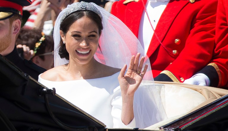 Britain's Prince Harry (not pictured) and his wife Meghan Markle leave after their wedding ceremony, at St. George's Chapel in Windsor Castle in Windsor, near London, England, Saturday, May 19, 2018. 