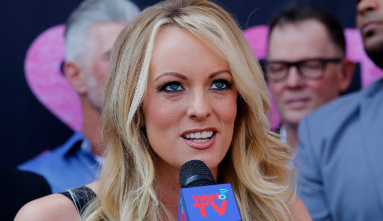 Stormy Daniels speaks during a ceremony for her receiving a City Proclamation and Key to the City on Wednesday, May 23, 2018 in West Hollywood, Calif.