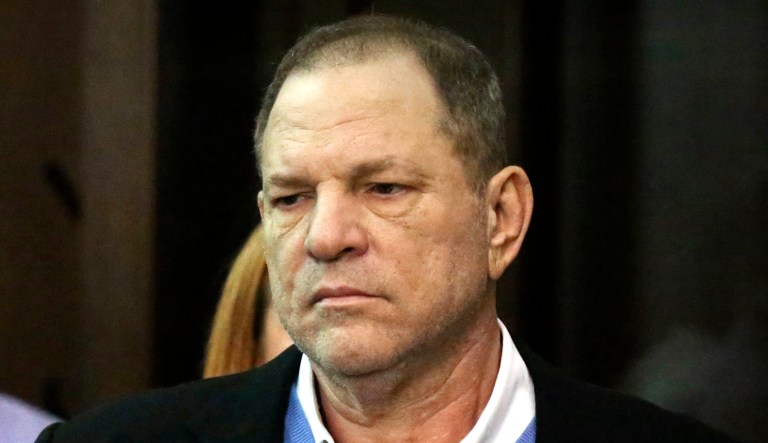 Harvey Weinstein appears at his arraignment in Manhattan Criminal Court on Friday in New York.