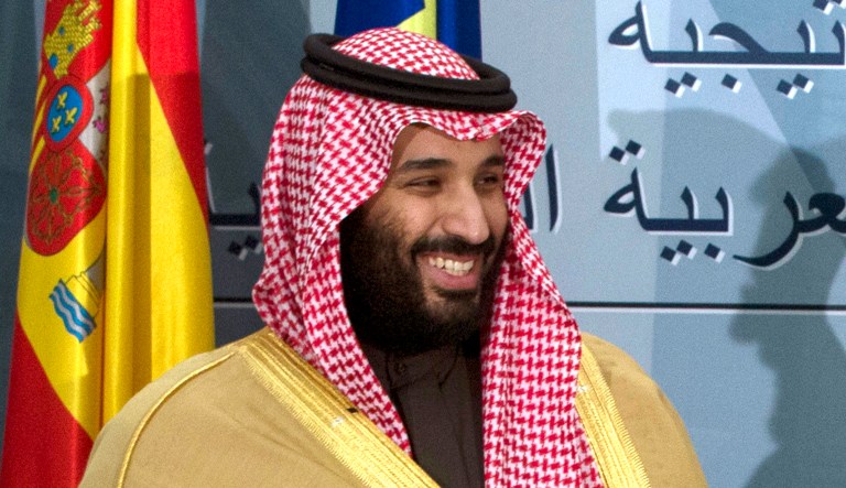 Saudi Arabia Crown Prince Mohammed bin Salman appears at an event in Spain.