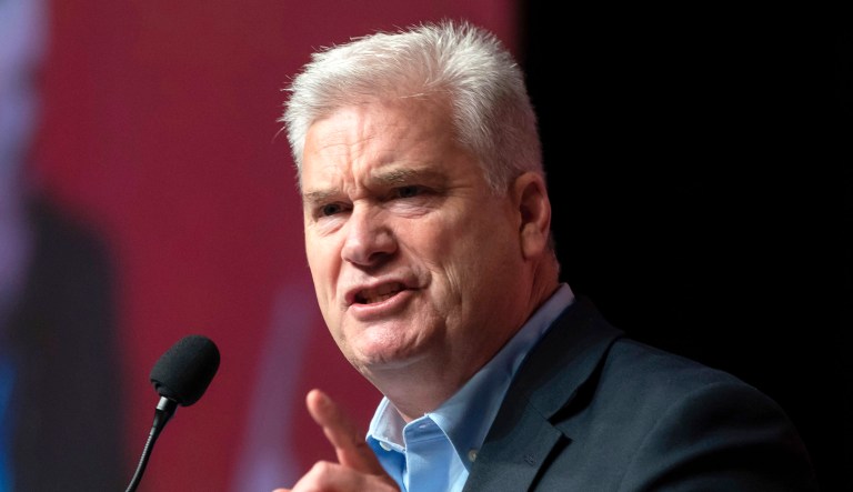 Rep. Tom Emmer speaks during the Republican state convention in Duluth, Minn., on Saturday, June 2.