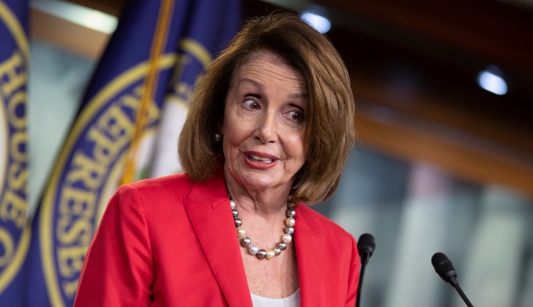 House Minority Leader Nancy Pelosi, D-Calif., talks to reporters during her weekly news conference on Capitol Hill in Washington, Thursday, June 7, 2018.
