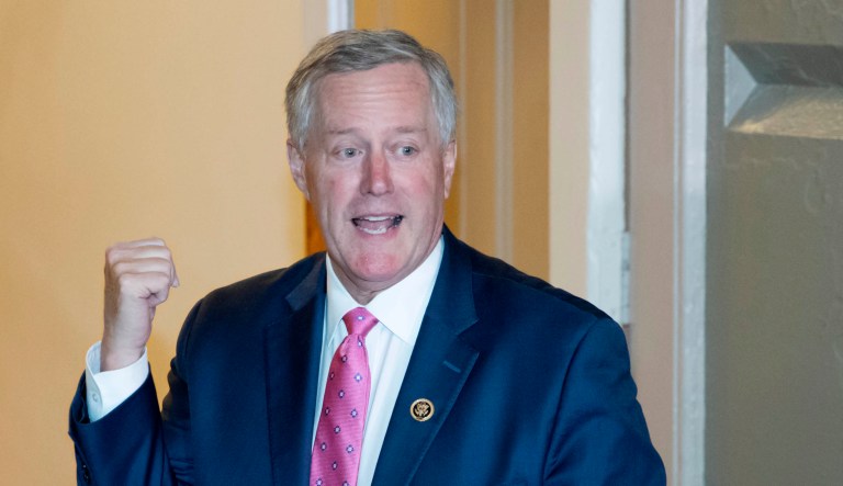 Rep. Mark Meadows, R-North Carolina, heads elsewhere.