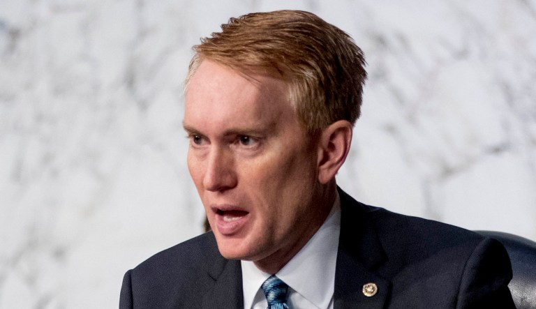 Sen. James Lankford, R-Okla., speaks.