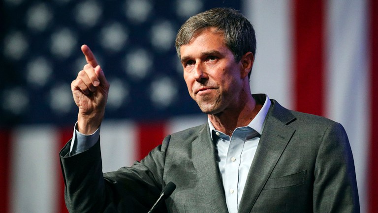 Beto O'Rourke, who is challenging incumbent Republican Tex Cruz in the Texas Senate race this year, speaks during the general session at the Texas Democratic Convention.