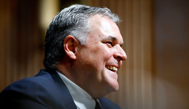 Charles Rettig testifies at a Senate Finance Committee hearing on his nomination for Internal Revenue Service Commissioner on Capitol Hill in Washington.