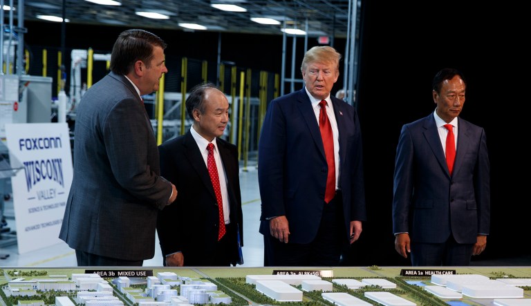 President Trump tours a Foxconn facility in Mt. Pleasant, Wis. 