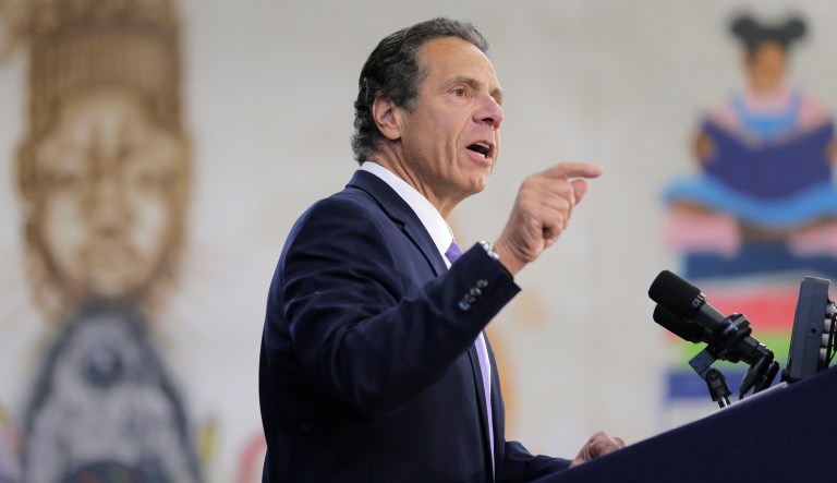 New York Governor Andrew Cuomo speaks at an event in the Brownsville section of Brooklyn in New York on July 5, 2018.