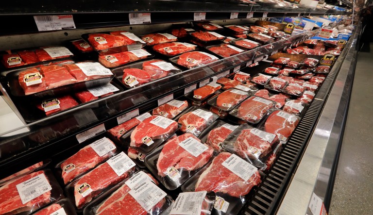 Meat is seen on display at a grocery store in River Ridge, La., Wednesday, July 11, 2018. 