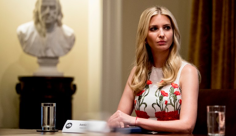 Ivanka Trump, the daughter of President Donald Trump, attends a meeting with President Donald Trump in the Cabinet Room of the White House, Tuesday, July 17, 2018, in Washington. Trump says he meant the opposite when he said in Helsinki that he doesn't see why Russia would have interfered in the 2016 U.S. elections.