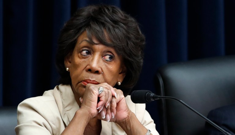 House Committee on Financial Services Ranking Member Rep. Maxine Waters, D-Calif., listens during a hearing with Federal Reserve Board Chair Jerome Powell, Wednesday, July 18, 2018, on Capitol Hill in Washington. 